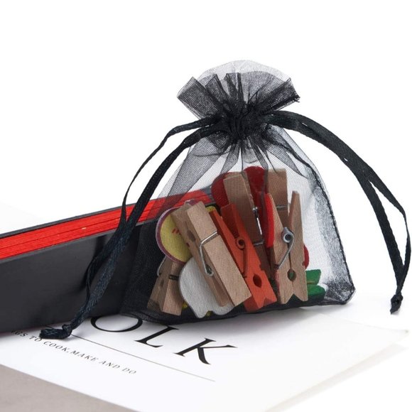 ⭐️5 for 20⭐️ 10 Black Organza Drawstring Bags 3" x 4" - Picture 6 of 8